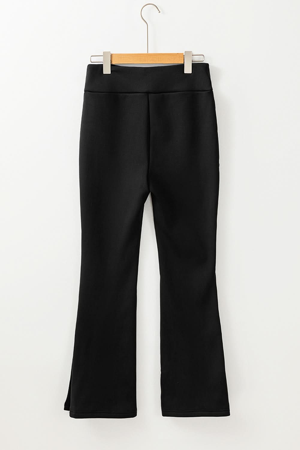 Cozy black thermal flare pants - Love Salve